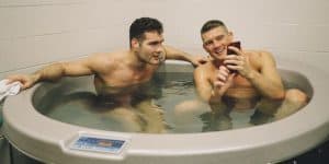 MMA fighters in hot tub